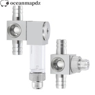 OCEANMAPDZ Fish Tank CO2 Diffuser, 12/16mm Silver CO2 External Atomizer, Aluminum Alloy Aquarium CO2