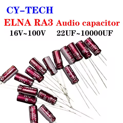 10PCS ELNA RA3 16V 25V 35V 50V 63V 100V Audio Amplifier Capacitor 22UF 47UF 100UF 220UF 470UF 2200UF
