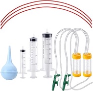 9 Pieces Puppy Feeding Tube Kit Includes 8 FR Red Rubber Kitten Feeding Tubes 10 ml Clear Feeding Tu