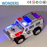 New arrival， Omni-directional wheel Glowing Flashing Musical car Electric  police truck Automatic St