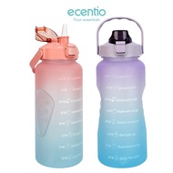 ecentio botol minum 2 liter /Portable Gradient Color Transparent Straw