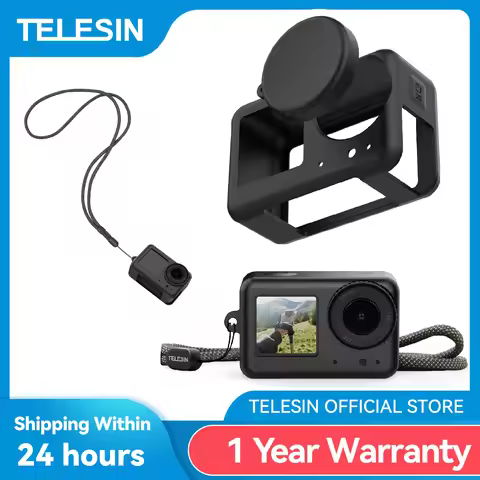 TELESIN Soft Silicone Case For DJI OSMO Action 3 4 5pro Lens Cap Camera Drop Proof Protective Case F