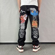 Evisu Evisu Evisu Embroidered Jeans Loose Straight Trousers Men