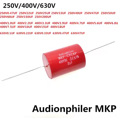 1PCS Audiophiler Axial MKP Capacitor Audio 250V 400V 630V 10UF/400V 0.1UF 0.22UF 0.33UF 6.8UF 7.5UF