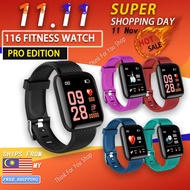 Smart Watch Sport Band Bluetooth Wristband Monitor Fitness Tracker Blood ID116PlUS