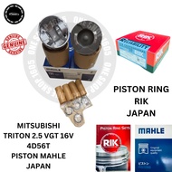 MITSUBISHI TRITON VGT 2.5 16V 4D56T JAPAN MAHLE IZUMI PISTON ASSY & RIK PISTON RING SET