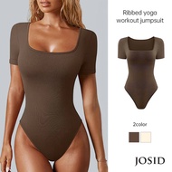 Ribbed Women Jumpsuit Sexy Tight Fitting Bottoming Shirt Yoga Sports Jumpsuit JD