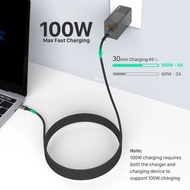 100W PD USB C 快充數據線 USB 2.0 Type C 轉 Type C 20V 5A 100W 編織快充數據線 hbackp 100W PD USB C Quick Cable USB