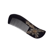 天然水牛角梳 - 手工製作防靜電女式細齒髮梳