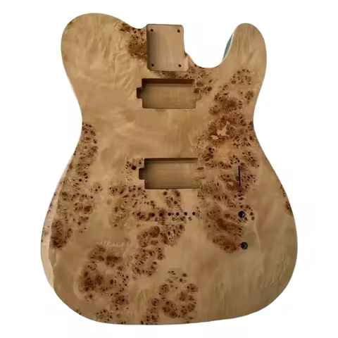 TL Electric Guitar Body with White edging Alder Wood Burl Veneer Wood color