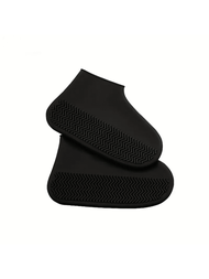 1對防水矽膠戶外鞋套-可重複使用，防滑，耐磨。
