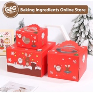 GEG Merry Christmas Series Santa Snowman Cake Box c/w handle 3/4/6/8 Inch