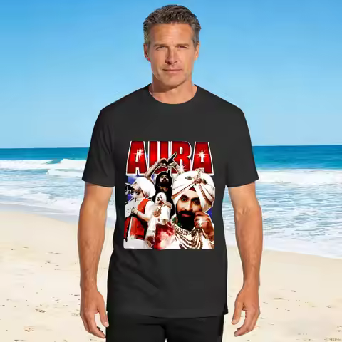 Aura Diljit Dosanjh Cotton T Shirt For Mens Summer Y2K Fun T Shirts Hippie Tees Plus Size Dropshippi