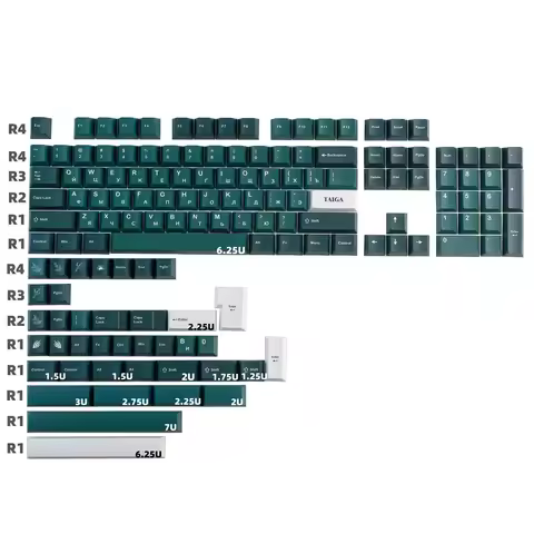 GMK Taiga Keycaps Russian 142 Keys Cherry Profile PBT Full Sets DYE Subbed GMK Clone Keycap For Mx S