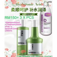 EXPRESSMATIC Hyaluronic Acid Multi-Action Repairing Serum+Scalp Treatment Shampoo+ Free Dandruff Control Shampoo