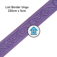HT Wallpaper Foam List Ungu Wallpaper Wallborder Foam 3D