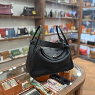 90%NEW USED HERMES LINDY 34 NOIR TC PHW 黑色銀扣 #愛馬仕