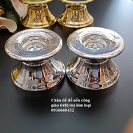 Chân đế để nến công giáo kim loại 6x8(cm) có 2 màu vàng và màu trắng bạc quà tặng công giáo