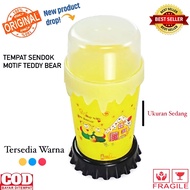 TEDDY BEAR MOTIF SPOON HOLDER MULTIPURPOSE SPOON HOLDER/ SPOON HOLDER WITH LID MEDIUM SIZE SPOON FOR