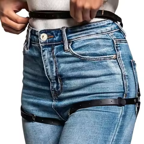 Women Fashion PU Leather Street Style Harness Belts Punk Rock Jeans Decorative Belt Gothic Fetish Er