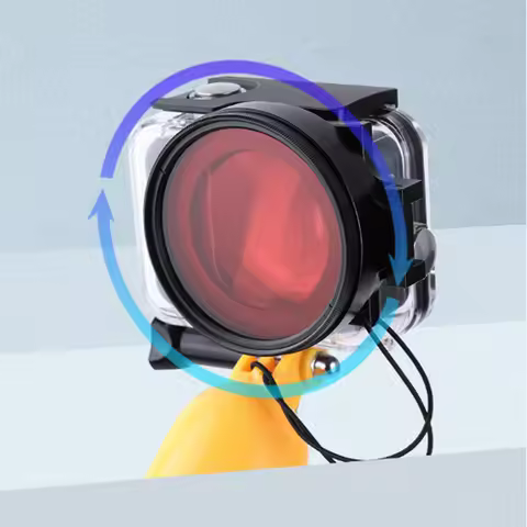 16x HD Macro Lens + Red Purple Diving Filter 58mm Adapter Ring Lens Cap for GoPro 8 9 10 For Hero Wa