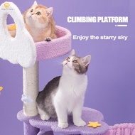 DAH Neverland Cat Climbing Frame Cat Tower With Scratching Board Cat Activity Tree Play House With Pendant For Indoor Cats