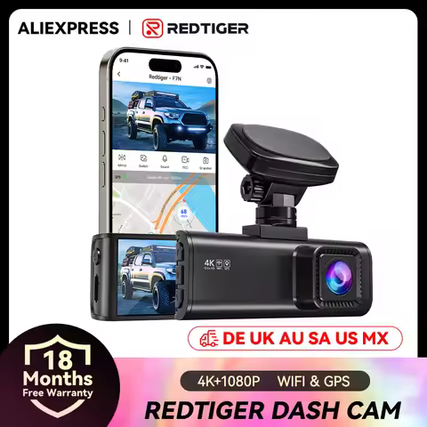 REDTIGER F7N Dash Camera Front and Rear 4k Dash Cam Drive Recorder for WiFi GPS Car Dvr for 24H Park