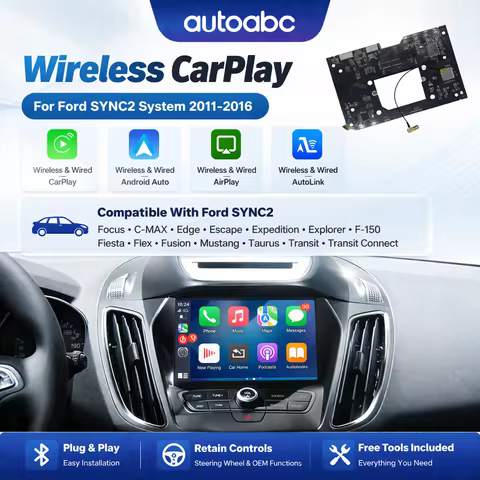 AUTOABC-Wireless CarPlay Android Auto for Ford Sync 2 F-150 Expedition AirPlay Car Play Functions