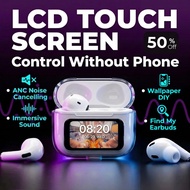 NEW A9 Pro Earbuds DIY Touch Screen TWS Wireless ANC Noise Reduction Earphone Bluetooth Headset Mic