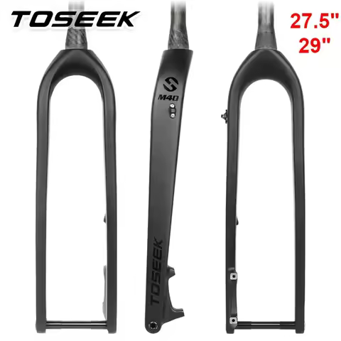 TOSEEK Full Carbon Fibre Mountain Bike Rigid Fork 27.5/29 Inch MTB Bicycle Front Fork Disc Brake Har