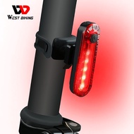 WEST BIKING Bike Light Cycling Taillight USB Rechargeable Riding Rear Light MTB Bike Safety Warning Bicycle Tail Light