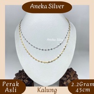 Cucumber Seed Necklace in Gold Silver Variation, 925 Silver