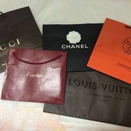 精品紙袋、緞帶chanel 山茶花（有的品牌：LV chanel hermes chloe Gucci cartier Tods YSL BV