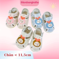 Owl-shaped plastic-soled slippers for babies from birth to 12 months (feet 10,5-19.5cm) with toe cap