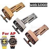 For AP Watch Buckle Royal Oak Watch Strap Button Folding Buckle 18mm Rose Gold Black Silver