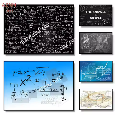 E Mc2 Quality Formula Letter Mathematical Elements Chemical Knowledge Canvas Print Picture Mural Pos