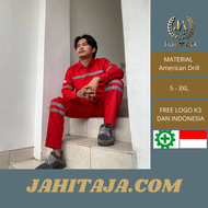 1 STEL WAERPACK SAFETY MERAH LENGAN PANJANG BAJU PERTAMINA SERAGAM LAPANGAN