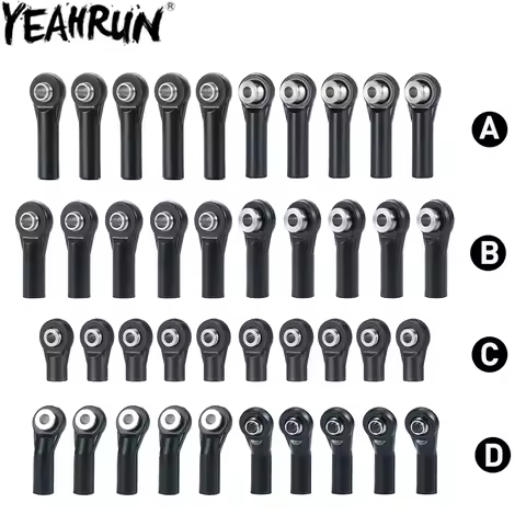 YEAHRUN 10PCS M3 Ball Joint Link Bar Rod End Plastic Ball Head Tie for 1/10 RC Crawler Axial SCX10 9