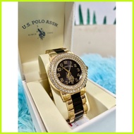 ❁ ✤ ◲ US Polo Assn. Authentic/Original US Polo Watch Two Tone with Crystal Stones Watch