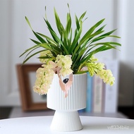 Simple Ceramic Flower Pot High Indoor Fortune Tree Wenxin Orchid Phalaenopsis Basin Hanging Orchid Succulent Green Plant