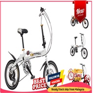 16Inch MANSJ Ultra Light Portable Folding Bicycle Speed Double Disc Brake Family Bike