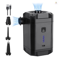 Portable Air Pump Cordless Electric Air Compressor Inflation & Deflation Pump with 3 Nozzles & Batte