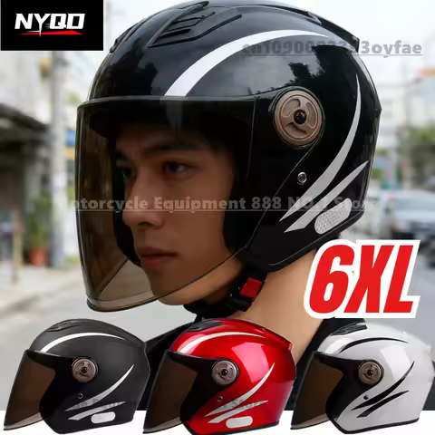 6XL Motorcycle Helmet Big Head Circumference 70cm Scooter Helmet Autumn Winter Big Head Warm Helmet 