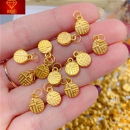 Women style gold 916 pendant Budget Pendant 91624K Gold "Fu" Character Pendant 916 DIY Beads 916 Bea