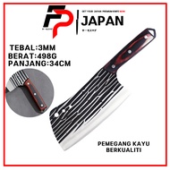 READY STOCK 💥 Pisau Lapah Japan Pisau Dapur Pisau Tulang Pemegang Kayu Berkualiti Tebal 3mm Berat 49