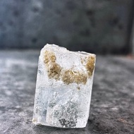 巴基斯坦 海藍寶共生黑碧璽 原礦 擺件 喉輪