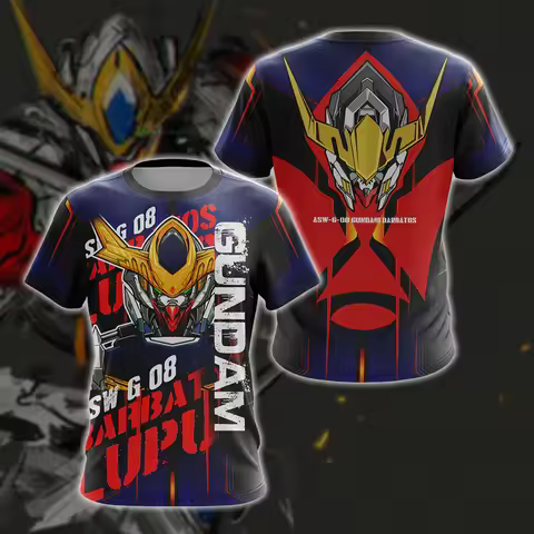 Mobile Suit Gundam Barbatos Lupus Rex 3D Quick Dry T-Shirt For Men Women Kids Summer Sports Anime Te