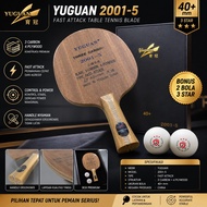BARU Kayu Pingpong Tenis Meja Yuguan 2001-5 Kotak Coklat 3 Carbon Fast Attack + 2 Bola