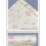Wallpaper Dinding, Wallpaper Sticker Roll bunga pink 1