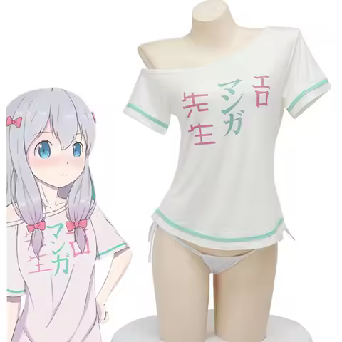 Japanese Anime Izumi Sagiri T-Shirt Pajamas Cosplay Costume Cute Girl Game Bikini Cartoon Graphic To